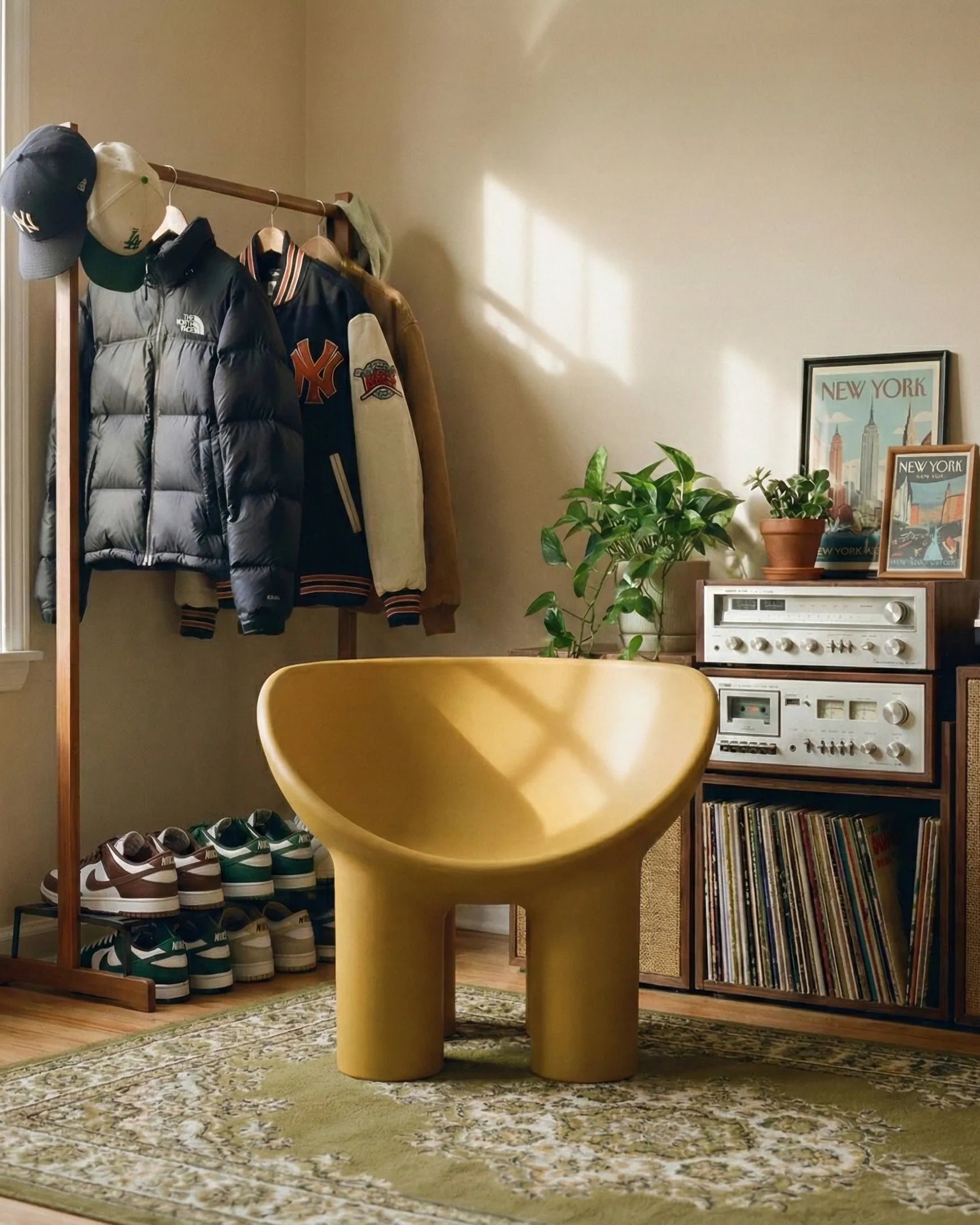 the elephant | mid-century style elephant chair | mustard