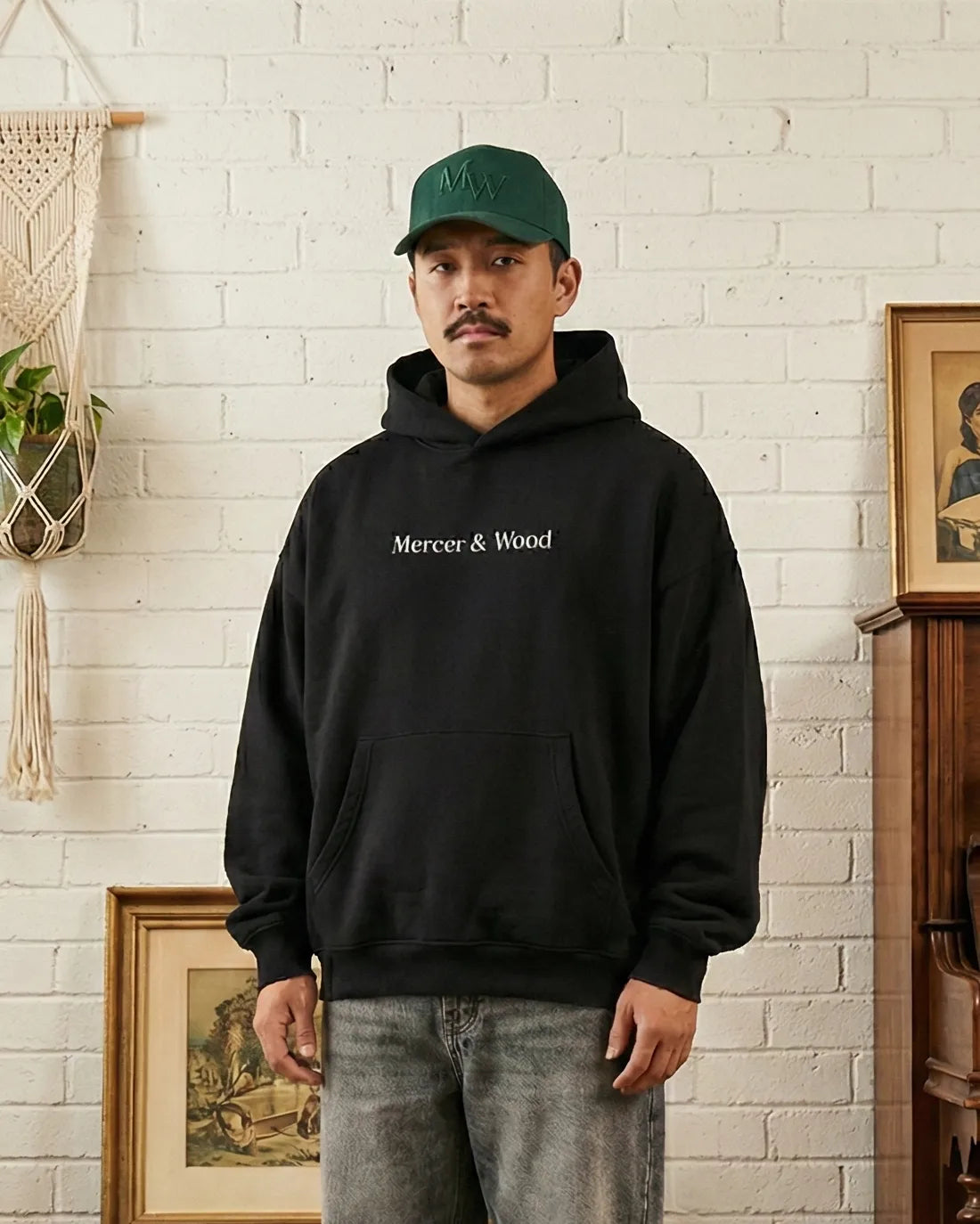 the staple | essential oversized boxy fit fleece hoodie